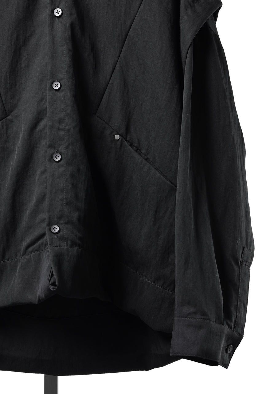 Load image into Gallery viewer, A.F ARTEFACT LAYERED HOODIE SHIRTS / SILKY NYLON (BLACK)