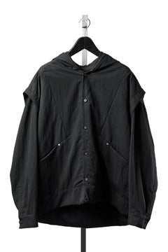 Load image into Gallery viewer, A.F ARTEFACT LAYERED HOODIE SHIRTS / SILKY NYLON (BLACK)