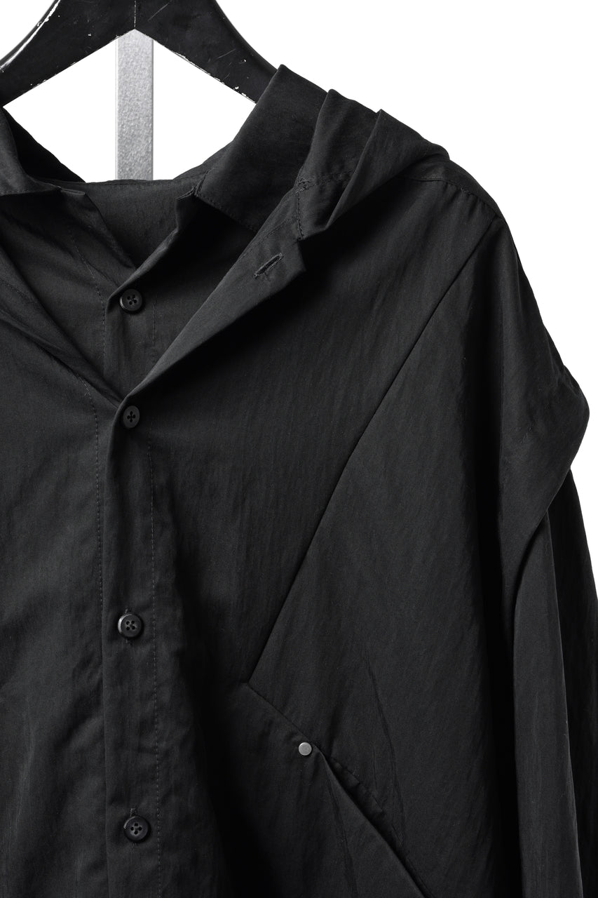 Load image into Gallery viewer, A.F ARTEFACT LAYERED HOODIE SHIRTS / SILKY NYLON (BLACK)