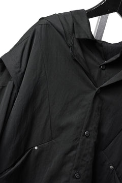 Load image into Gallery viewer, A.F ARTEFACT LAYERED HOODIE SHIRTS / SILKY NYLON (BLACK)