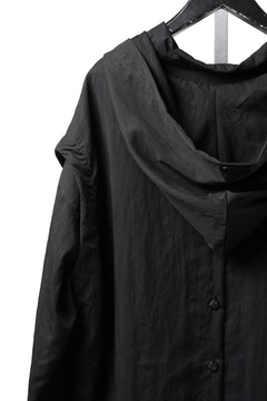 Load image into Gallery viewer, A.F ARTEFACT LAYERED HOODIE SHIRTS / SILKY NYLON (BLACK)