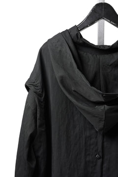 Load image into Gallery viewer, A.F ARTEFACT LAYERED HOODIE SHIRTS / SILKY NYLON (BLACK)