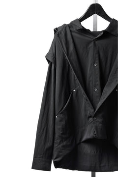 Load image into Gallery viewer, A.F ARTEFACT LAYERED HOODIE SHIRTS / SILKY NYLON (BLACK)