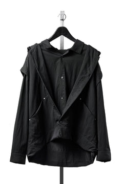 Load image into Gallery viewer, A.F ARTEFACT LAYERED HOODIE SHIRTS / SILKY NYLON (BLACK)