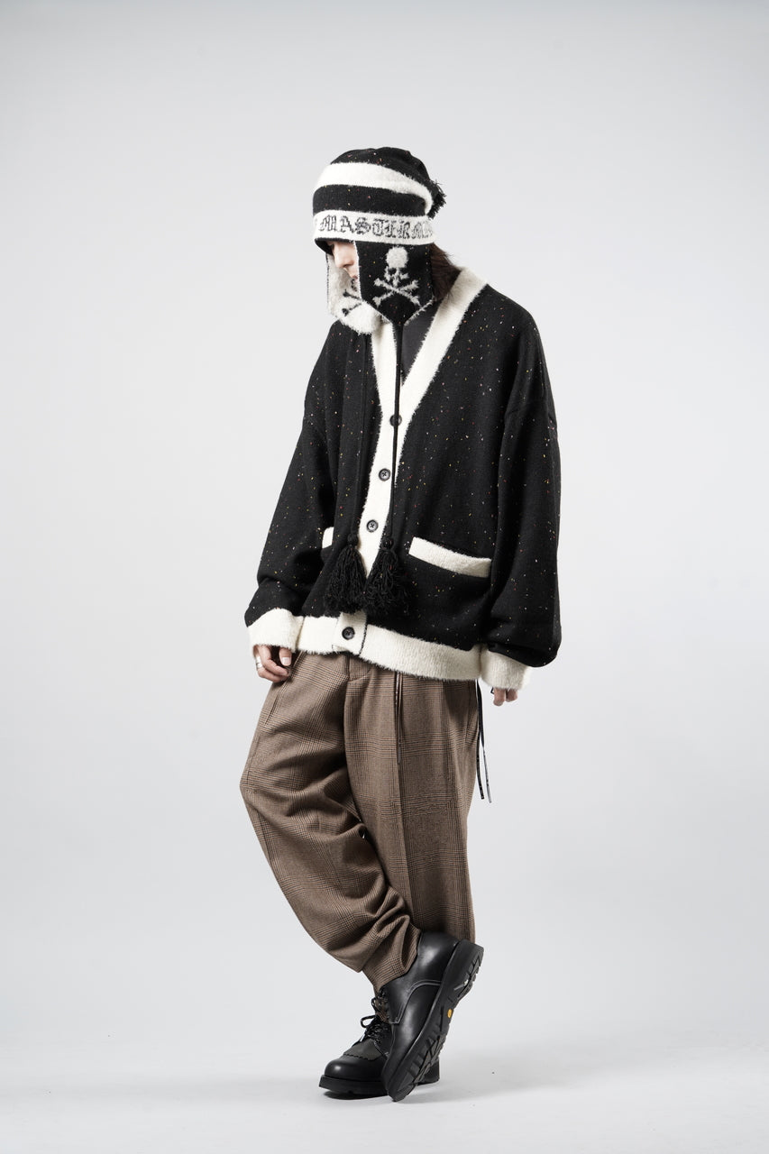 Load image into Gallery viewer, mastermind JAPAN CASHMERE TWEED CARDIGAN (BLACK)