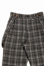 画像をギャラリービューアに読み込む, A TENTATIVE ATELIER George II PAINTER&#39;S CROSS CHECK BAND PANTS (BROWN BLACK CHECK)