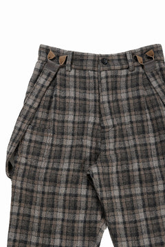 画像をギャラリービューアに読み込む, A TENTATIVE ATELIER George II PAINTER&#39;S CROSS CHECK BAND PANTS (BROWN BLACK CHECK)