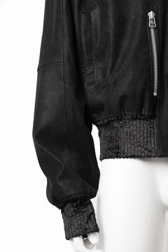 画像をギャラリービューアに読み込む, A.F ARTEFACT MA-1 JACKET / SYNTHETIC LEATHER + VELOUR (BLACK)