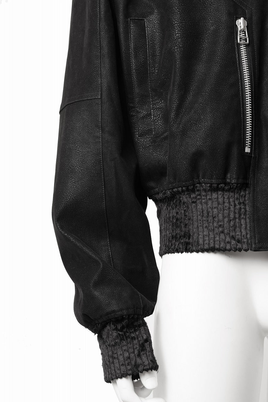 画像をギャラリービューアに読み込む, A.F ARTEFACT MA-1 JACKET / SYNTHETIC LEATHER + VELOUR (BLACK)