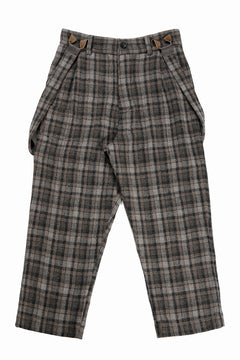 画像をギャラリービューアに読み込む, A TENTATIVE ATELIER George II PAINTER&#39;S CROSS CHECK BAND PANTS (BROWN BLACK CHECK)