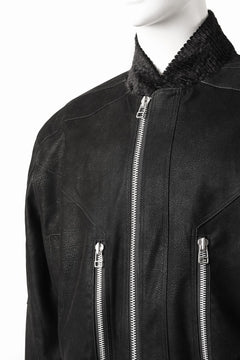 画像をギャラリービューアに読み込む, A.F ARTEFACT MA-1 JACKET / SYNTHETIC LEATHER + VELOUR (BLACK)