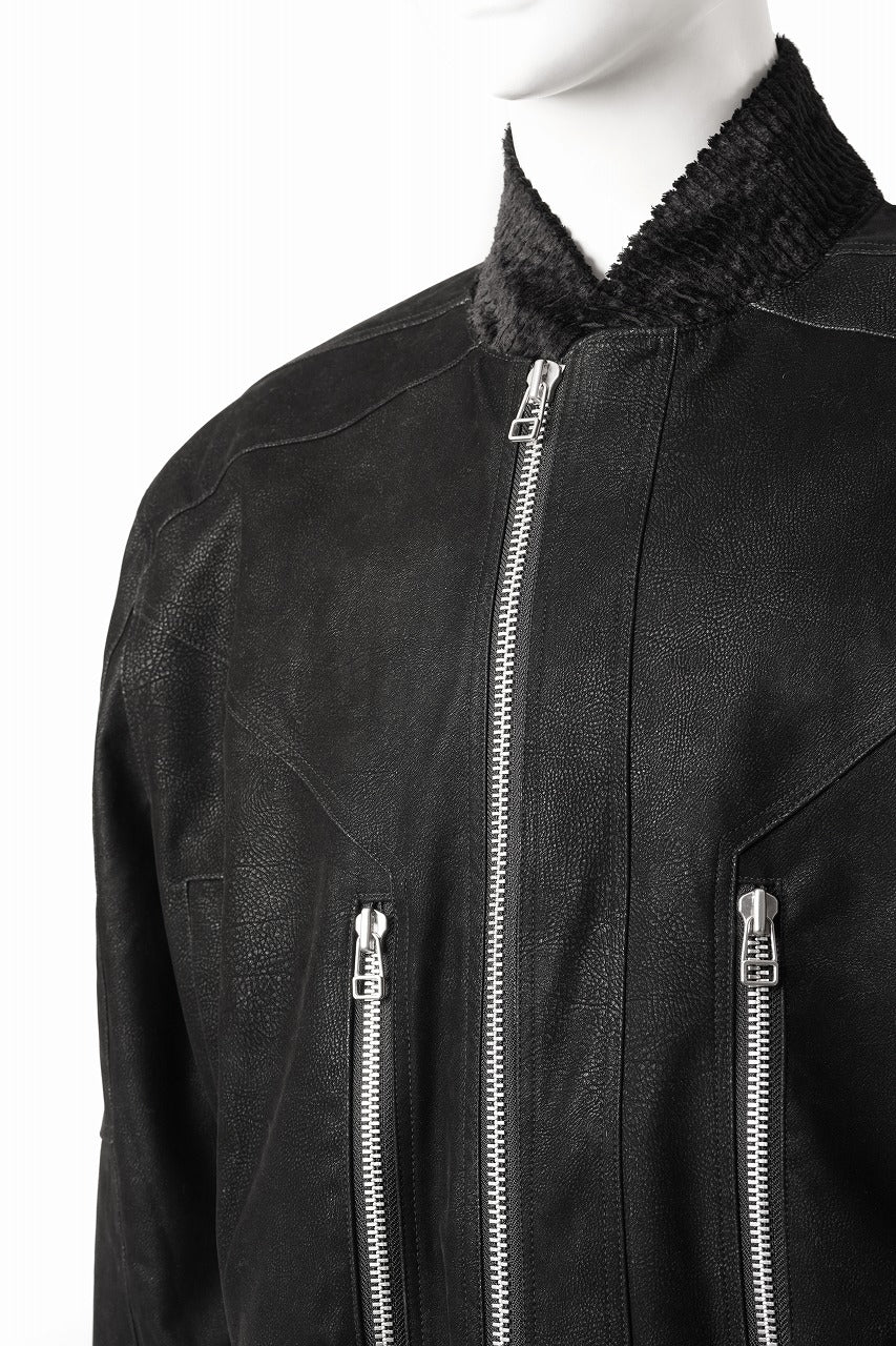 画像をギャラリービューアに読み込む, A.F ARTEFACT MA-1 JACKET / SYNTHETIC LEATHER + VELOUR (BLACK)