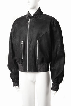 画像をギャラリービューアに読み込む, A.F ARTEFACT MA-1 JACKET / SYNTHETIC LEATHER + VELOUR (BLACK)