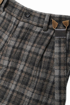 画像をギャラリービューアに読み込む, A TENTATIVE ATELIER George II PAINTER&#39;S CROSS CHECK BAND PANTS (BROWN BLACK CHECK)