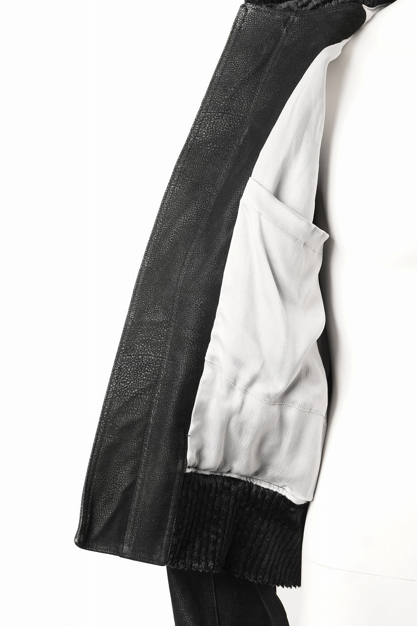 画像をギャラリービューアに読み込む, A.F ARTEFACT MA-1 JACKET / SYNTHETIC LEATHER + VELOUR (BLACK)