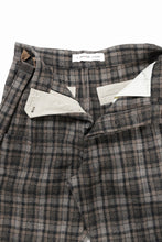画像をギャラリービューアに読み込む, A TENTATIVE ATELIER George II PAINTER&#39;S CROSS CHECK BAND PANTS (BROWN BLACK CHECK)