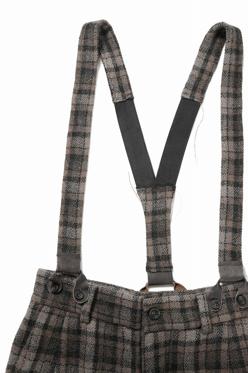 画像をギャラリービューアに読み込む, A TENTATIVE ATELIER George II PAINTER&#39;S CROSS CHECK BAND PANTS (BROWN BLACK CHECK)