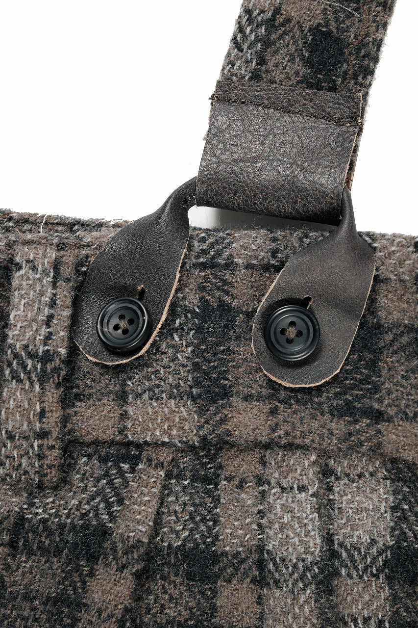 画像をギャラリービューアに読み込む, A TENTATIVE ATELIER George II PAINTER&#39;S CROSS CHECK BAND PANTS (BROWN BLACK CHECK)