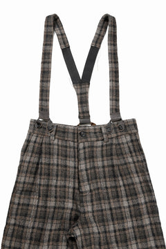 画像をギャラリービューアに読み込む, A TENTATIVE ATELIER George II PAINTER&#39;S CROSS CHECK BAND PANTS (BROWN BLACK CHECK)