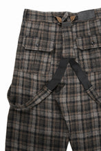 画像をギャラリービューアに読み込む, A TENTATIVE ATELIER George II PAINTER&#39;S CROSS CHECK BAND PANTS (BROWN BLACK CHECK)