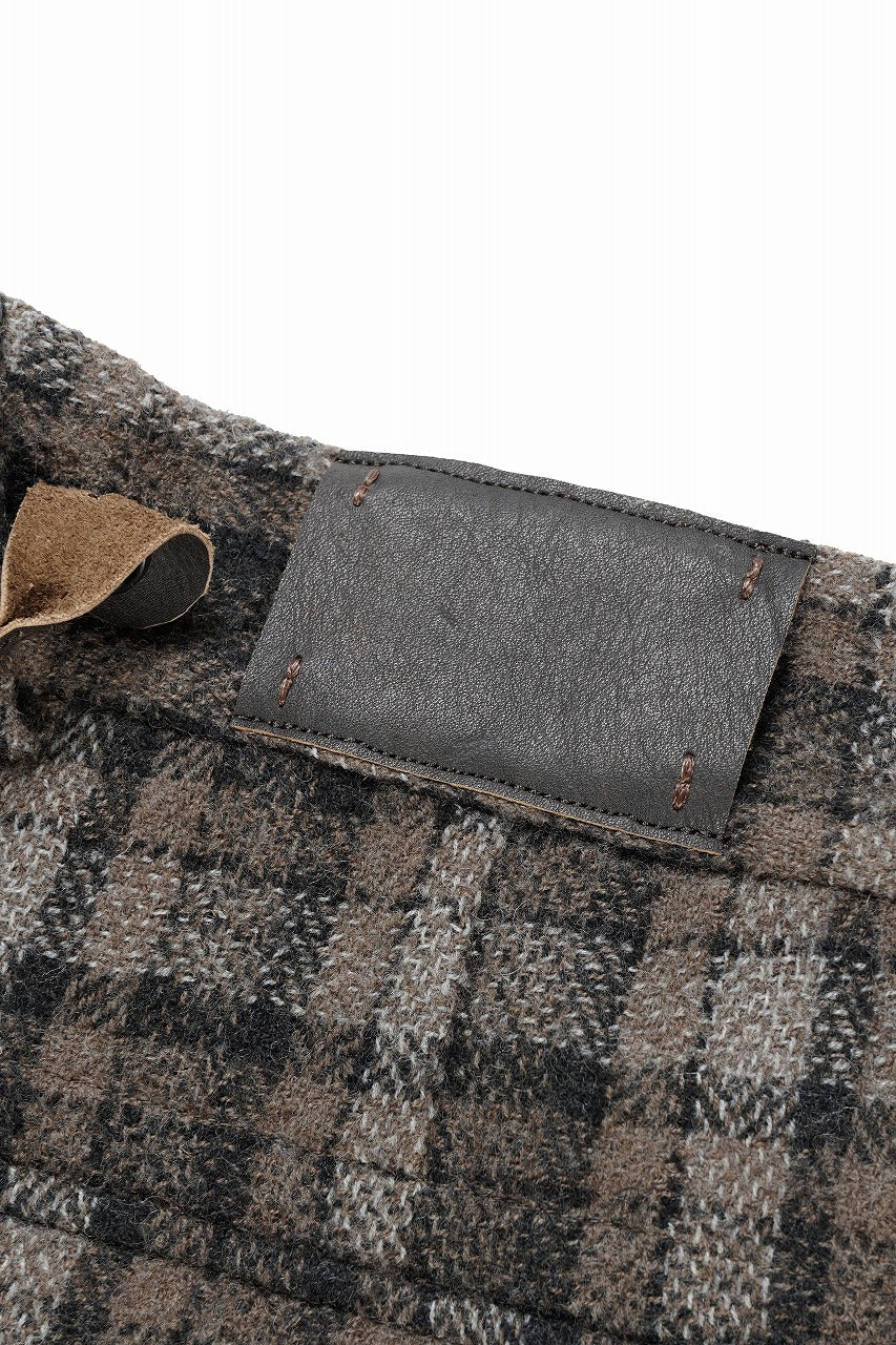 画像をギャラリービューアに読み込む, A TENTATIVE ATELIER George II PAINTER&#39;S CROSS CHECK BAND PANTS (BROWN BLACK CHECK)