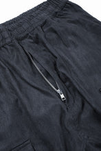 Load image into Gallery viewer, 【SAMPLE SALE】A.F ARTEFACT MILITARY ZIP SARROUEL PANTS / SYNTHETIC NUBUCK LEATHER (BLACK)