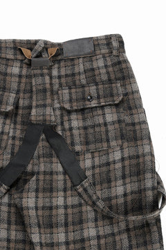 画像をギャラリービューアに読み込む, A TENTATIVE ATELIER George II PAINTER&#39;S CROSS CHECK BAND PANTS (BROWN BLACK CHECK)