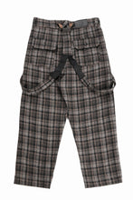 画像をギャラリービューアに読み込む, A TENTATIVE ATELIER George II PAINTER&#39;S CROSS CHECK BAND PANTS (BROWN BLACK CHECK)