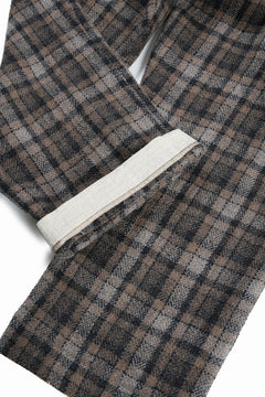 画像をギャラリービューアに読み込む, A TENTATIVE ATELIER George II PAINTER&#39;S CROSS CHECK BAND PANTS (BROWN BLACK CHECK)