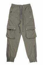 Load image into Gallery viewer, 【SAMPLE SALE】A.F ARTEFACT HEM-ZIPPER SWEAT CARGO PANTS (KHAKI)