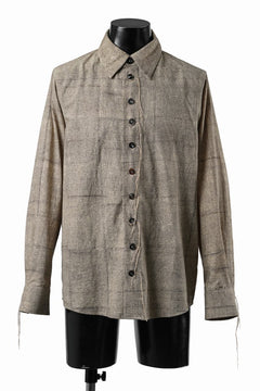 画像をギャラリービューアに読み込む, A TENTATIVE ATELIER exclusive Alvin BLOCK PRINT SHIRT (BLACK BEIGE)