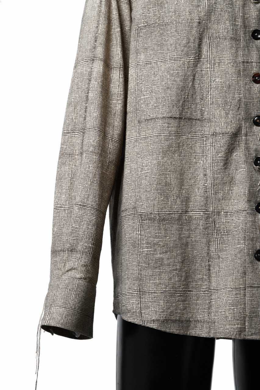 画像をギャラリービューアに読み込む, A TENTATIVE ATELIER exclusive Alvin BLOCK PRINT SHIRT (BLACK BEIGE)