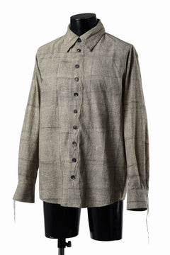 画像をギャラリービューアに読み込む, A TENTATIVE ATELIER exclusive Alvin BLOCK PRINT SHIRT (BLACK BEIGE)