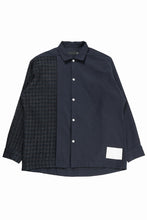 画像をギャラリービューアに読み込む, 【SAMPLE SALE】A.F ARTEFACT SNAPPED PANEL SWITCHING SHIRT / COMBI TWILL &amp; TWEED (NAVY)