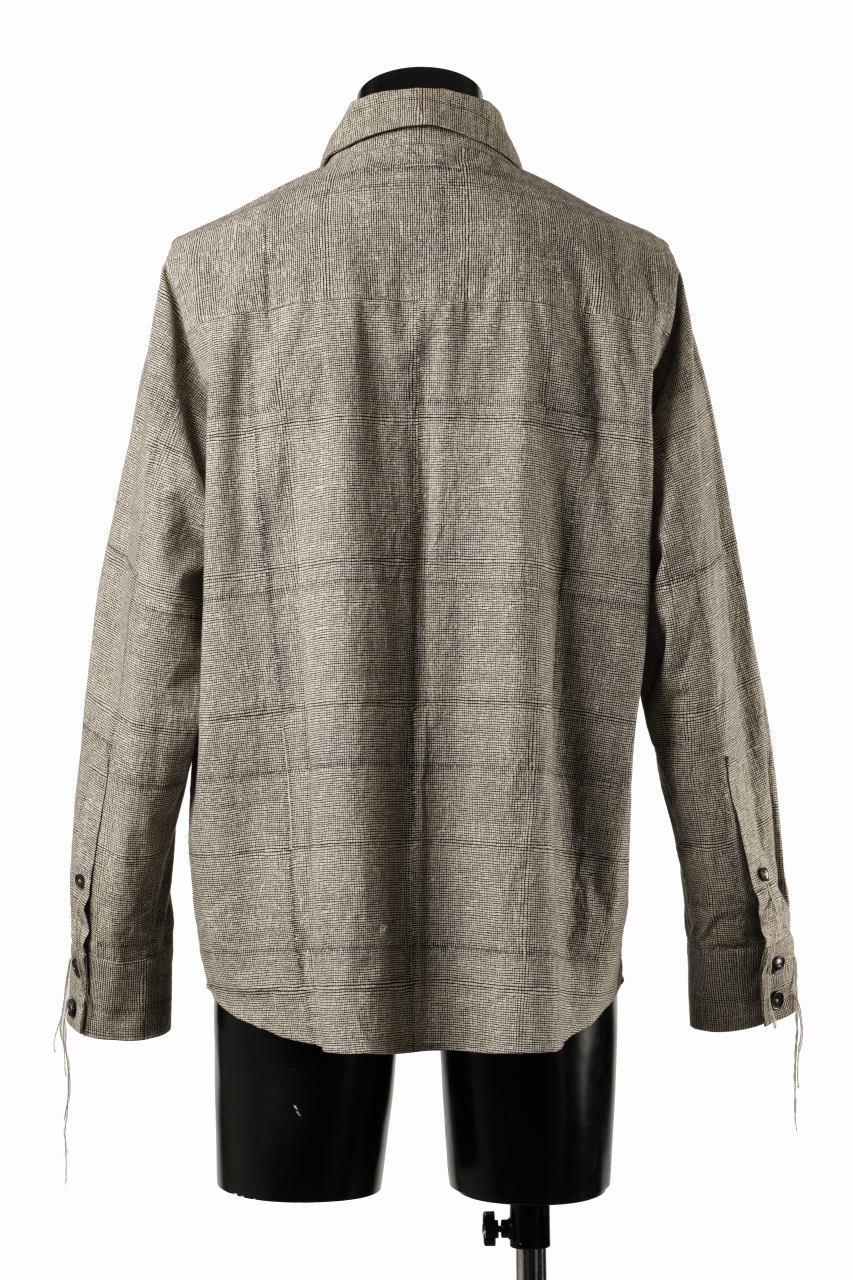 画像をギャラリービューアに読み込む, A TENTATIVE ATELIER exclusive Alvin BLOCK PRINT SHIRT (BLACK BEIGE)