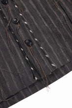 画像をギャラリービューアに読み込む, A TENTATIVE ATELIER Abel G. PIPING POCKET WORKER SHIRT (BROWN GREY STRIPES)