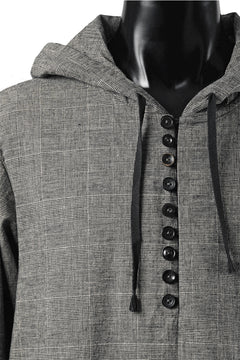 画像をギャラリービューアに読み込む, A TENTATIVE ATELIER Branka WASHED HOUNDSTOOTH OVERSIZE HOODY (DARK BROWN)