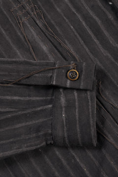 画像をギャラリービューアに読み込む, A TENTATIVE ATELIER Abel G. PIPING POCKET WORKER SHIRT (BROWN GREY STRIPES)
