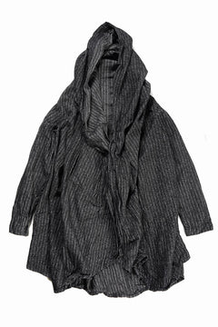 画像をギャラリービューアに読み込む, 【SAMPLE SALE】A.F ARTEFACT BIG HOODIE GOWN COAT / JP INK DYED (STRIPE)