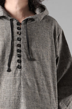 画像をギャラリービューアに読み込む, A TENTATIVE ATELIER Branka WASHED HOUNDSTOOTH OVERSIZE HOODY (DARK BROWN)