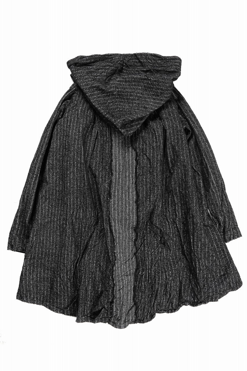画像をギャラリービューアに読み込む, 【SAMPLE SALE】A.F ARTEFACT BIG HOODIE GOWN COAT / JP INK DYED (STRIPE)