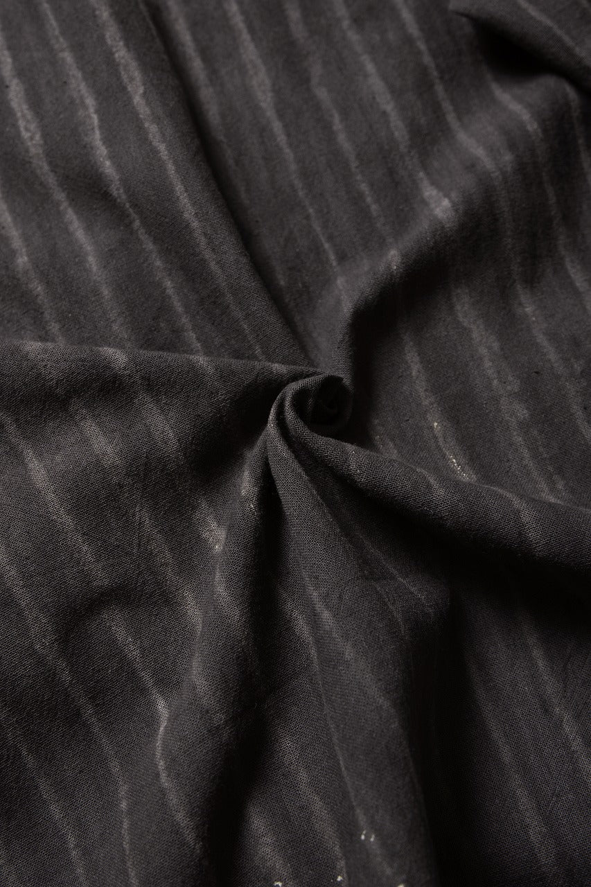 A TENTATIVE ATELIER Abel G. PIPING POCKET WORKER SHIRT (BROWN GREY STRIPES)