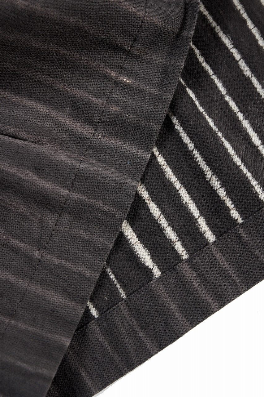 A TENTATIVE ATELIER Abel G. PIPING POCKET WORKER SHIRT (BROWN GREY STRIPES)
