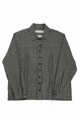 A TENTATIVE ATELIER Abel G. MULTI-STITCHES WORKER SHIRT (BLACK)