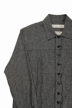 画像をギャラリービューアに読み込む, A TENTATIVE ATELIER Abel G. MULTI-STITCHES WORKER SHIRT (BLACK)