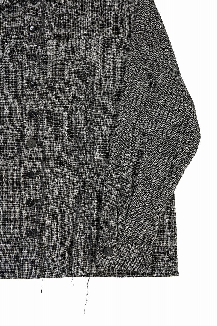 A TENTATIVE ATELIER Abel G. MULTI-STITCHES WORKER SHIRT (BLACK)