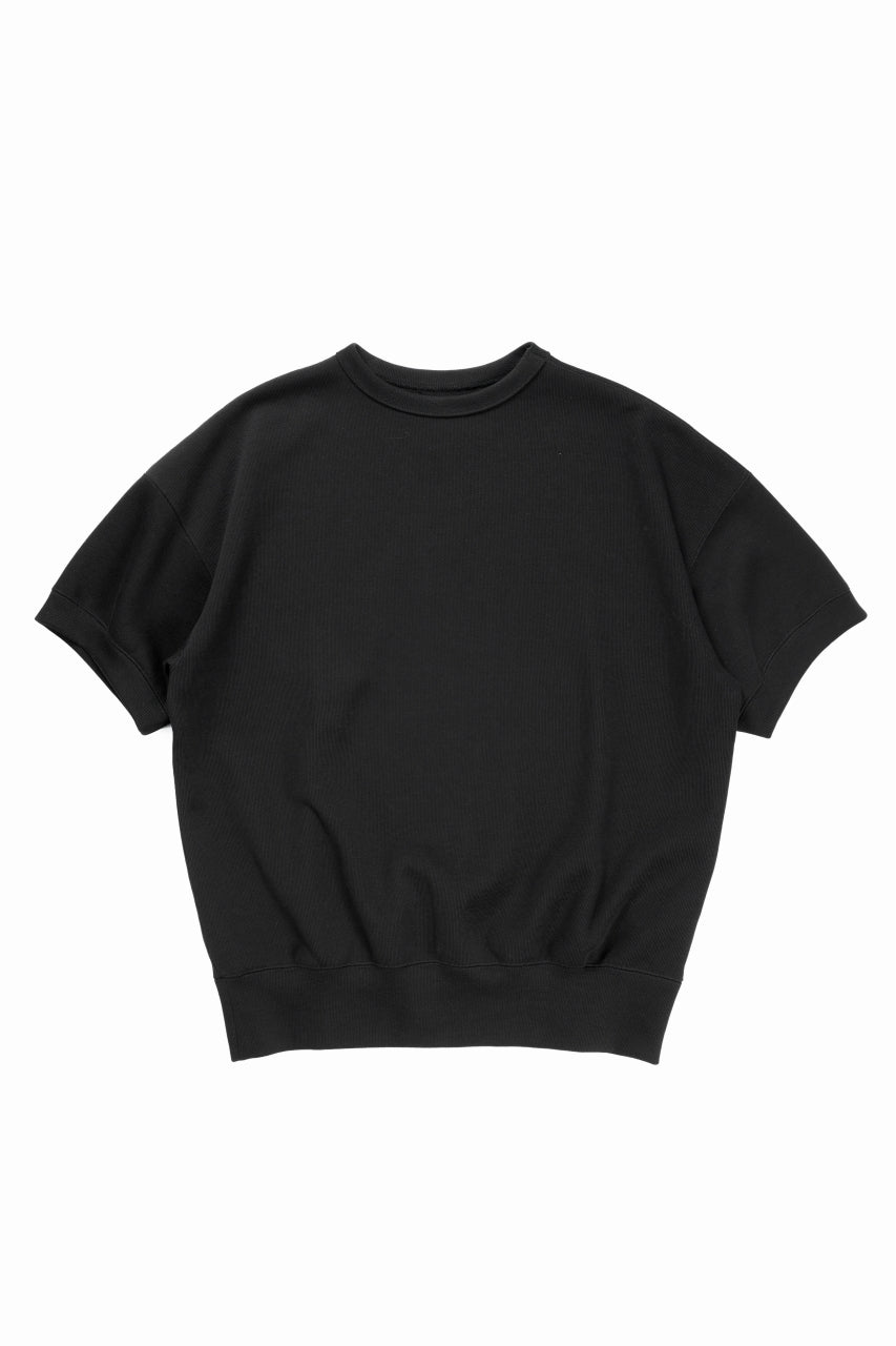 ★けーな★ N/07 BASIC TOP / RIBBED CARDBOARD KNIT JERSEY (BLACK)の商品