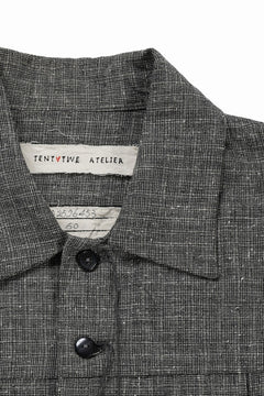 画像をギャラリービューアに読み込む, A TENTATIVE ATELIER Abel G. MULTI-STITCHES WORKER SHIRT (BLACK)