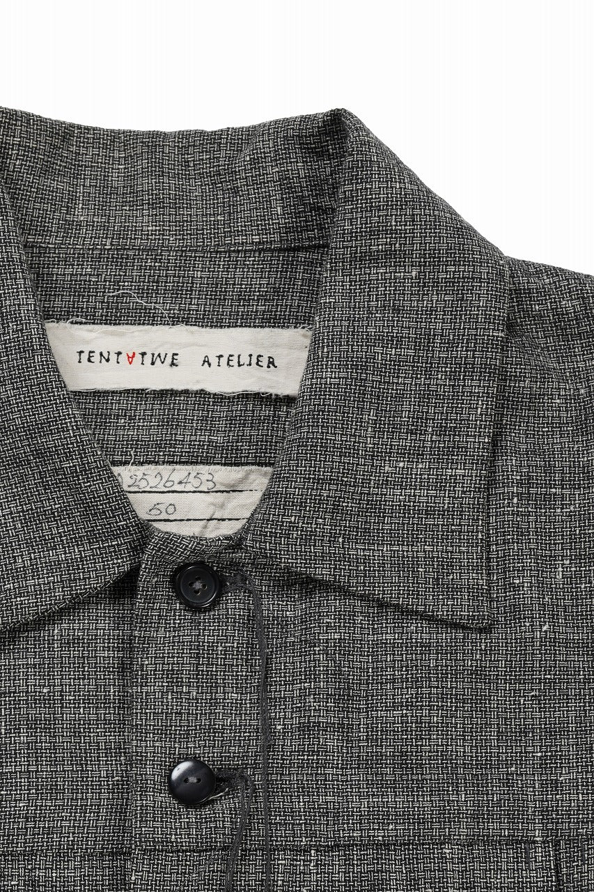 画像をギャラリービューアに読み込む, A TENTATIVE ATELIER Abel G. MULTI-STITCHES WORKER SHIRT (BLACK)