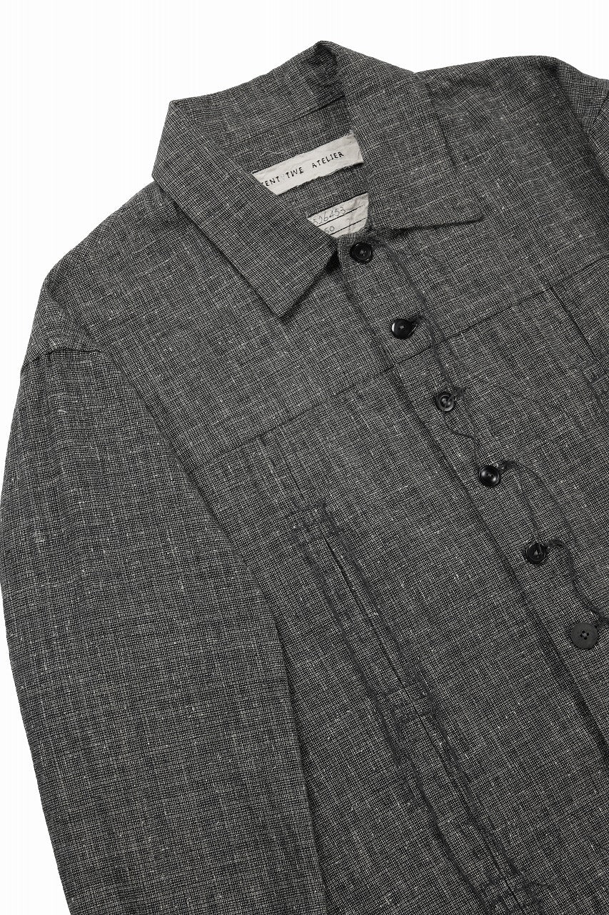 画像をギャラリービューアに読み込む, A TENTATIVE ATELIER Abel G. MULTI-STITCHES WORKER SHIRT (BLACK)